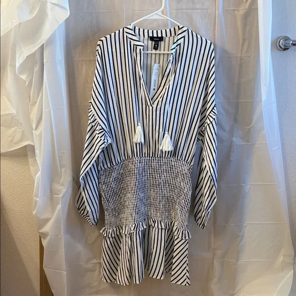 Aqua Navy and White Striped Shirt from Bloomingdal's - Picture 2 of 4
